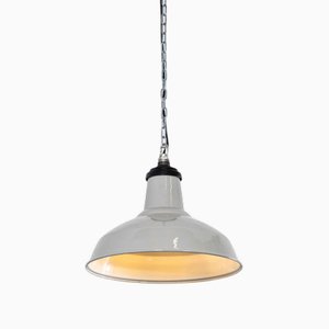 Industrial Grey Enamel Pendant Lamp from Thorlux, 1950s