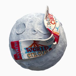 Vera Vizzi, Luna Park Moon Wall Sculpture, 2025, Mixed-Media Foam Clay