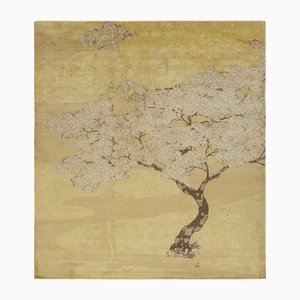 Chinese Art Deco-Inspired Rug in Gold with Serene Pictorial Breeze by Rug&Kilim
