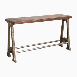 Small Vintage Locker Room Storage Bench, 1950s