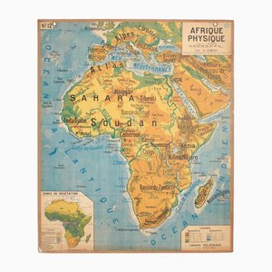 Französische Vintage Wandkarte von Delagrave Afrika, 1960er