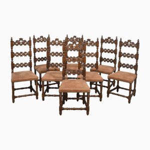 Sedie da pranzo antiche in noce, metà XIX secolo, set di 10