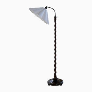 Swirl Art Deco Stehlampe aus gebeizter Birke, Schweden, 1940er