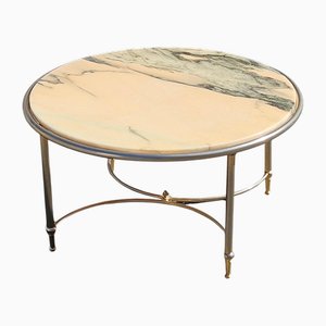 Vintage Marble and Brass Cocktail Table, 1970s