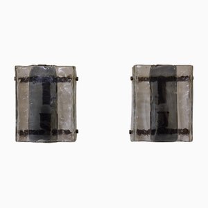 Murano Glass Wall Lamps from Mazzega, 1970, Set of 2