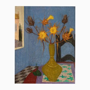 Maurice Redard, Yellow Thistles, Oil on Canvas, 1950s, Canvas