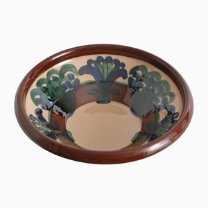 Art Noveau Bowl with Floral Motif by Agda Österberg for St. Erik Pottery Factory, 1910s