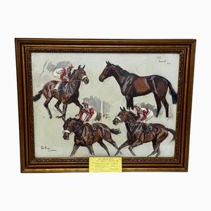 Peter Biegel, Portrait of Lady Butt’s Champion Filly, Brook Stud, Cheveley, 1973, Oil, Framed
