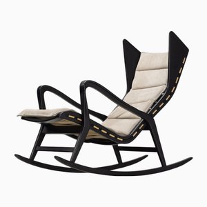 Sedia a dondolo vintage di Cassina, Italia, 1955