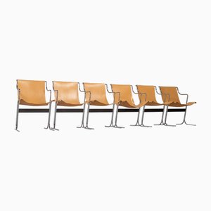 T Chairs by by William Katavolos, Ross Littell, and Douglas Kelley for ICF, Italy, 1952, Set of 6