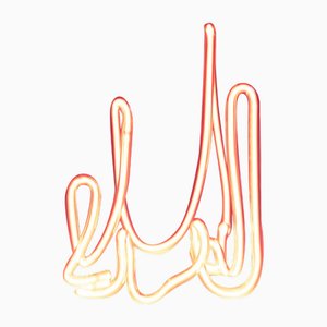 Little Fractal Neon Table Sculpture in Translucent Glass and Neon by Dace Sūna