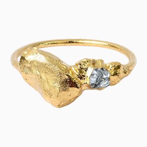Wonder Sapiens 0 Hand-Sculpted Ring in 24k Gold-Plated Bronze by Marion Fillancq