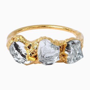 Wonder Sapiens 2 Hand-Sculpted Ring in 24k Gold-Plated Bronze by Marion Fillancq