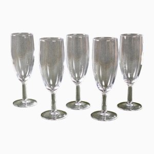 Copas de champán de cristal de Baccarat. Juego de 5