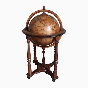 Vintage Wooden Rotating Globe Bar Cart Display, 1960s