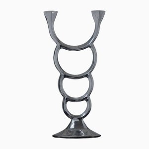 Portacandela scultoreo in metallo, anni '70