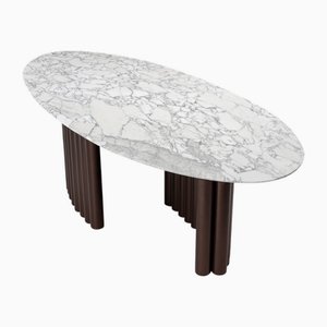 Cantus Sculptural Dining Table in Arabescato Marble by Nicola DI Froscia
