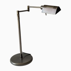 Lampada da scrivania in metallo argentato con dimmer, Germania, anni '80