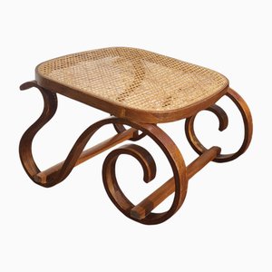 Curved Wooden Ottoman, 1980s