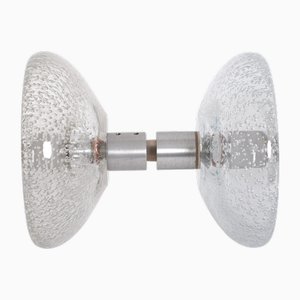 Mid-Century Modern Push & Pull Türgriff aus Muranoglas mit Luftblasen, 1960er
