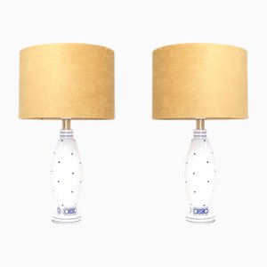 Vintage Porcelain Table Lamps by Le Dauphin, 1970s, Set of 2