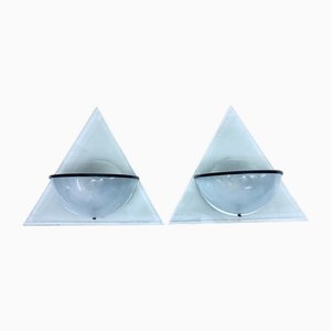 Appliques Murales en Verre par Alberto Podesta, 1980s, Set de 2