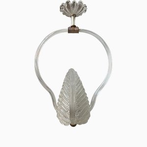 Italian Leaf Murano Glass Ceiling Lamp by Ercole Barovier for Barovier & Toso, 1940s