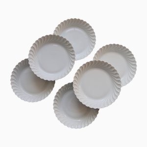 Platos hondos Limoges vintage de porcelana blanca de Haviland, años 70. Juego de 6