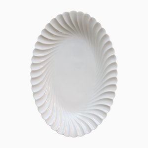 Vintage Oval Serving Dish in Twisted White Porcelain from Limoges Haviland, 1970s