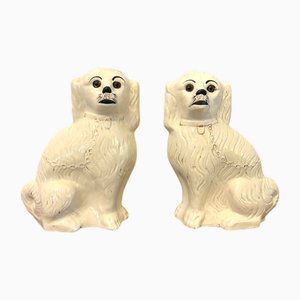 Große antike viktorianische Staffordshire Hunde, 1860, 2er Set