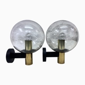 Vintage Ball Wall Lamps from Glashütte Limburg, 1970s, Set of 2