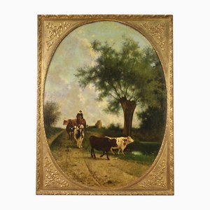 Italian Artist, Landscape, 1881, Oil on Canvas, Framed