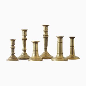 Vintage Brass Candlesticks, 1960s, Set of 6