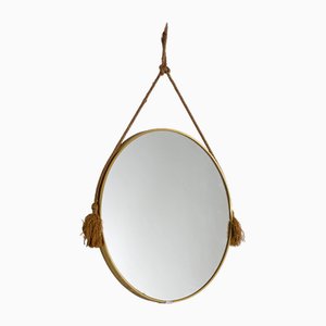 Specchio da parete rotondo con corda, 1970