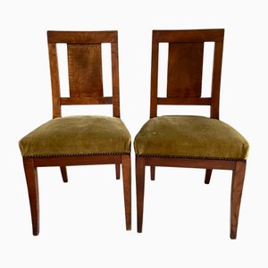 Sillas Directorio de terciopelo con tachuelas. Juego de 2