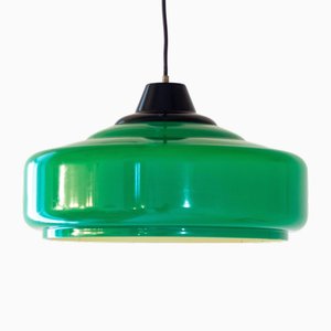 Lampe à Suspension de Billard Vintage Verte, Italie, 1970s