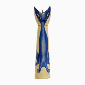 Sculptural Goatskin Pepper Mill with Blue Cat by Aldo Tura for Macabo, 1960s