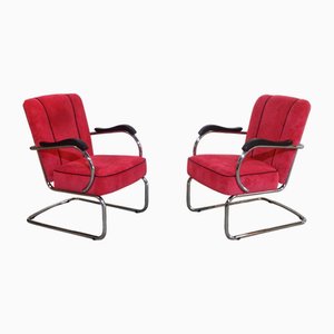 Vintage Röhrensessel im Bauhaus Stil von Kovona NP, 1950, 2er Set