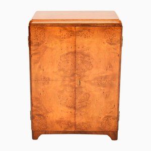 Art Deco Burr Walnut Side Cabinet, 1930s