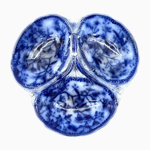 Ciotola antica Flow blu con manico, inizio '900