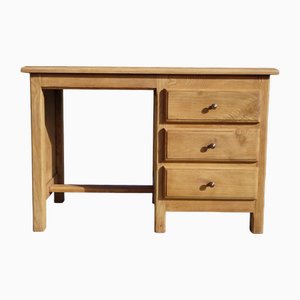Small Oak Desk with Drawers, 1980s