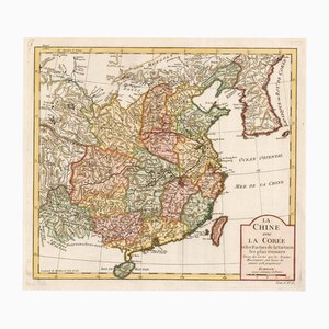 Antike Landkarte von China und Korea, 1700er