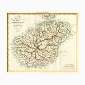 Antike Karte von Hainan, 1800er