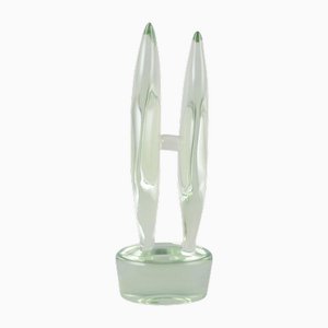 Scultura grande in vetro artistico verde chiaro, anni '60