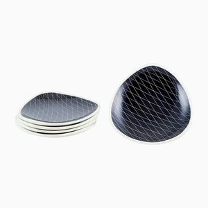 Small Mignon Plates in Faience with Geometric Pattern from Schramberg, Germany, 1960s, Set of 5