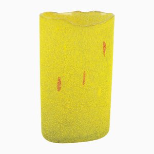 Vaso vintage in vetro giallo di Bertil Vallien per Kosta Boda, Svezia, anni '80