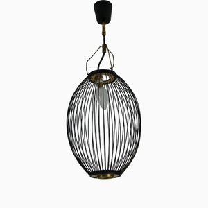 Mid-Century Modern Italian Brass and Metal Pendant Lamp, 1960s