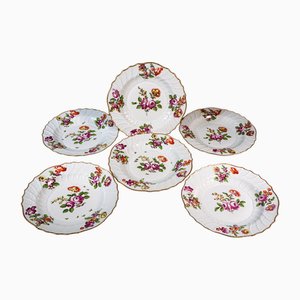 Piatti antichi viennesi in porcellana, 1750, set di 6