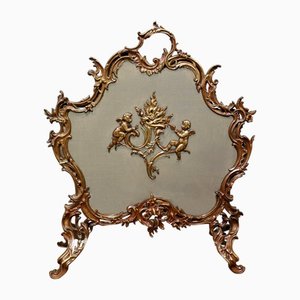 French Brass Rococo Fire Screen
