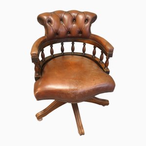 Swivel Desk Chair in Leather